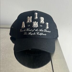 AMIRI Black Cap with White Embroidery